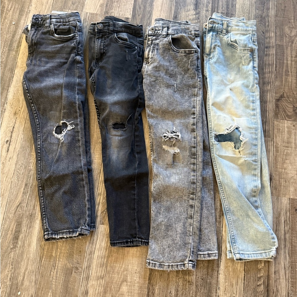 Boys Distressed Zara Jeans - Black, Gray, Light Blue